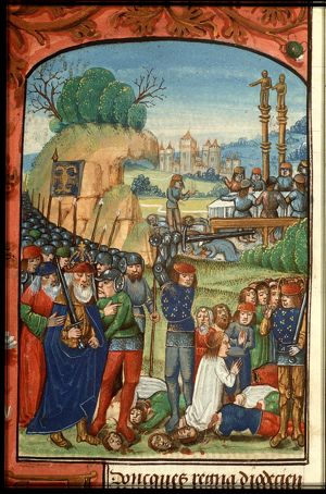 The massacre of St. Maurice of Agaunum and his companions of the Theban Legion