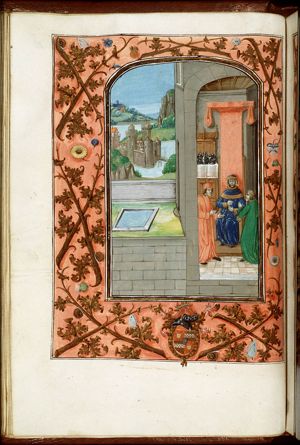Cato Maior disputing with Scipio Minor and Caius Laelius on old age
