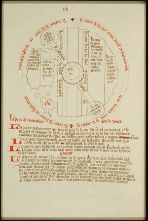 The five zones of the earth, according to Macrobius