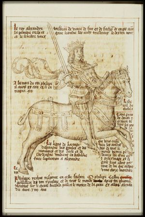 Alexander the Great riding Bucephalus