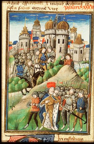David, fleeing from Absalom, points to his mouth
