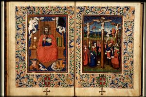 Majestas Domini: Christ enthroned with the symbols of the four Evangelists