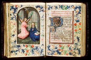 The Annunciation: Gabriel announces Christ's birth to Mary