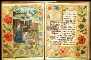 The Nativity: the adoration of the Christ-child by Mary and St. Joseph