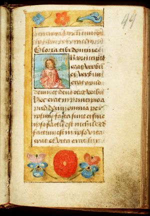 The Evangelist St. John writing on the island of Patmos