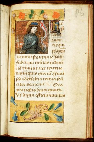 St. George holding a banner
