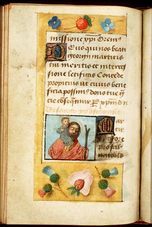 St. Christopher carries the Christ-child