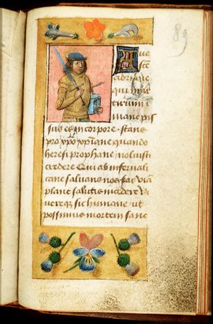 St. Adrian of Nicomedia holding a sword and an anvil