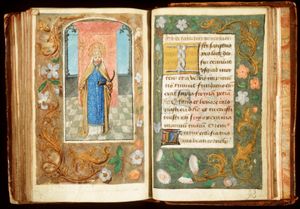 St. Cornelius, Bishop of Rome, holding a cross-staff and a hunting horn