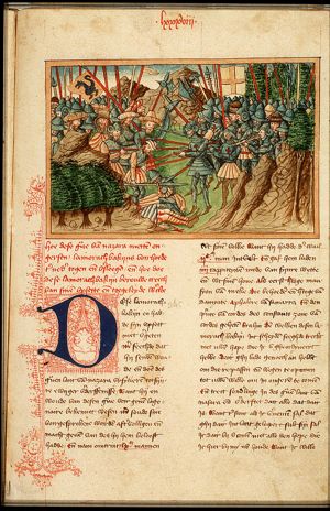 The battle between Lazar Hrebljanovic of Servia and Sultan Murad I of Turkey