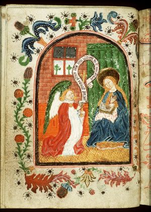 The Annunciation: Gabriel announces Christ's birth to Mary