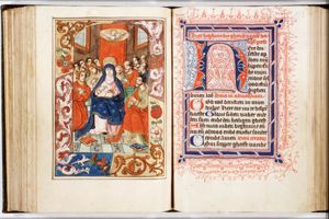 Pentecost: the Holy Spirit descends upon Mary and the apostles