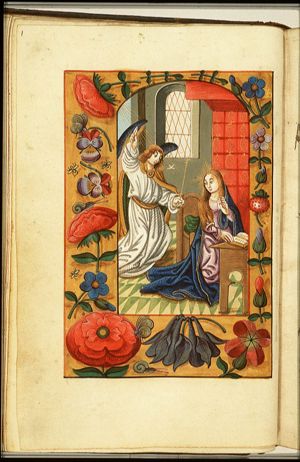 The Annunciation: Gabriel announces Christ's birth to Mary