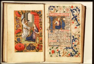 The Annunciation: Gabriel announces Christ's birth to Mary