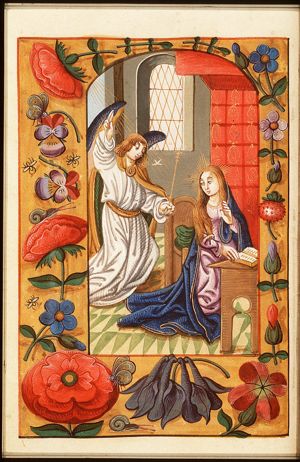 The Annunciation: Gabriel announces Christ's birth to Mary