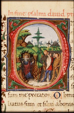 David imprisoned in a cave