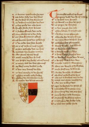 Coat of arms of Pippin of Herstal, son of Anchis and Begga
