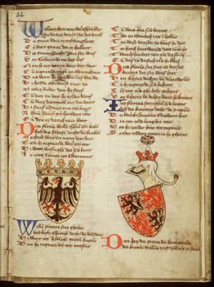 Coat of arms of William II, king of Germany, Rooms-Duits koning, count of Holland