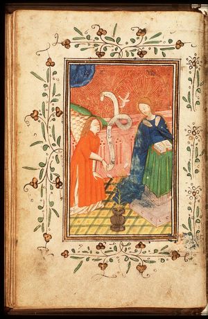 The Annunciation: Gabriel announces Christ's birth to Mary
