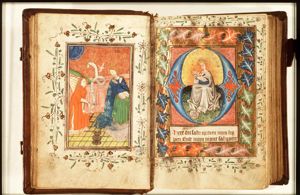 The Annunciation: Gabriel announces Christ's birth to Mary