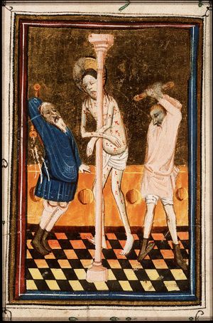 The tortures of Christ: Christ is flagellated