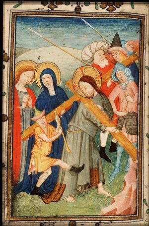 The carrying of the cross: Christ bears the cross