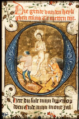 Christ sitting on the cold stone