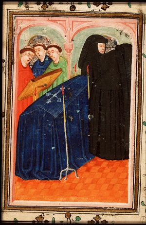 A funeral service in a church