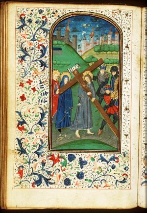 The carrying of the cross: Christ bears the cross
