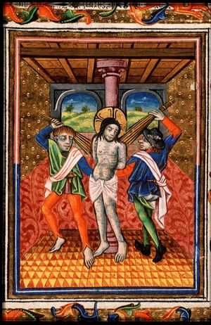 The tortures of Christ: Christ is flagellated