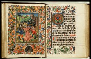 The carrying of the cross: Christ bears the cross with the help of Simon the Cyrenian