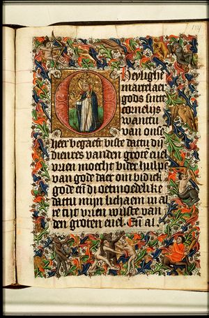 St. Cornelius, Bishop of Rome, holding a hunting horn and a cross-staff