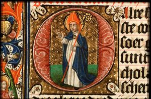 St. Nicholas, Bishop of Myra, holding a crozier