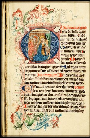 The Annunciation: Gabriel announces Christ's birth to Mary