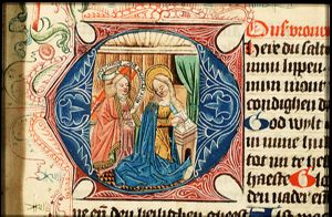 The Annunciation: Gabriel announces Christ's birth to Mary