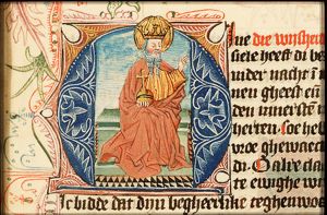 God enthroned, holding an orb