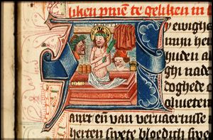 Man of Sorrows: Christ in his tomb with the Instruments of the Passion