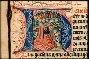David playing the harp