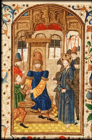 Christ before Pilate, Pilate washes his hands