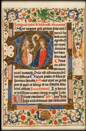 The Annunciation: Gabriel announces Christ's birth to Mary