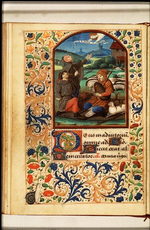 The annunciation of Christ's birth to the shepherds