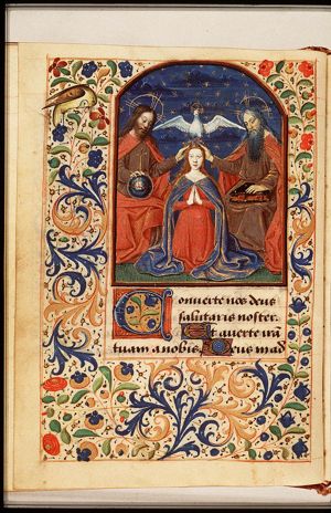 The coronation of Mary by God the Father, Christ and the Holy Spirit