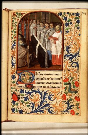A funeral service in a church