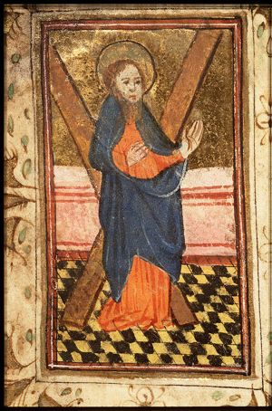 St. Andrew, with the X-shaped cross