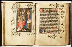 The Annunciation: Gabriel announces Christ's birth to Mary