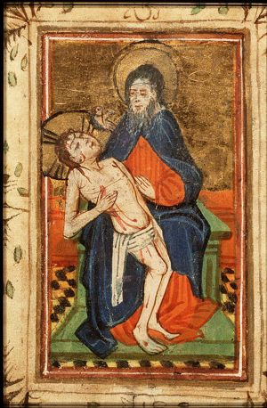 The Trinity: God the Father holding the body of Christ (Not Gottes)