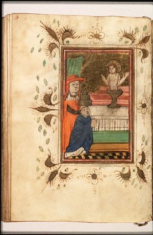 The mass of St. Gregory the Great: Christ appears on the altar