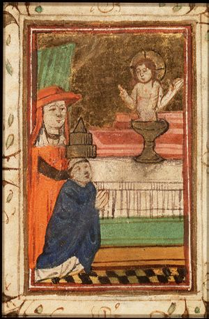 The mass of St. Gregory the Great: Christ appears on the altar