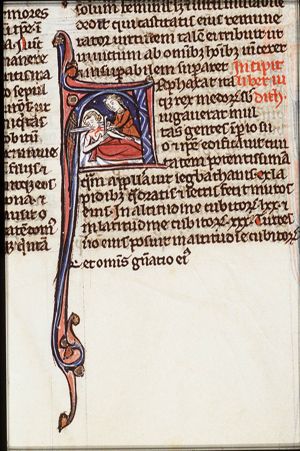 Holofernes beheaded by Judith with his own sword