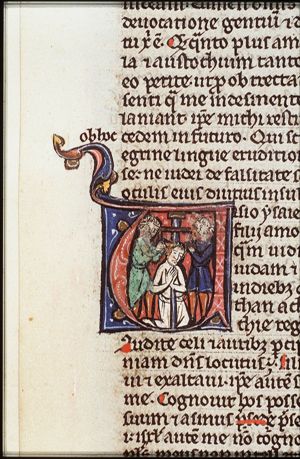 The martyrdom of Isaiah: he is sawn in two